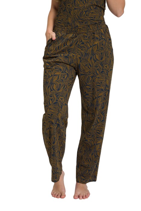 Pyžamové kalhoty, lístky, kapsy, biobavlna