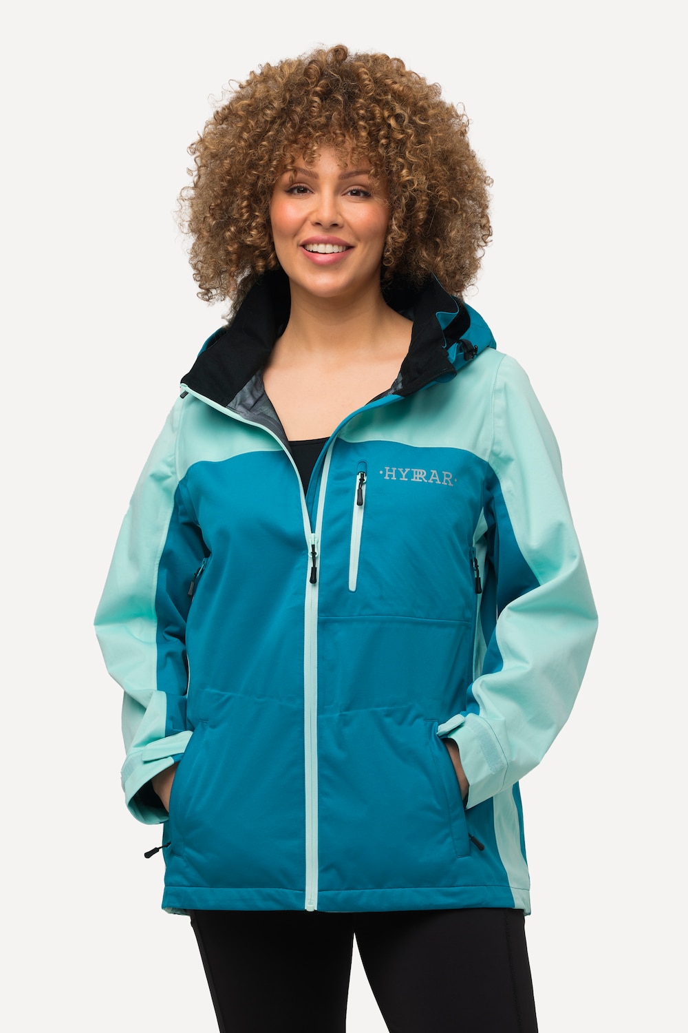 Grote Maten HYPRAR functionele jas, Dames, turquoise, Maat: 54/56, Polyester, Ulla Popken