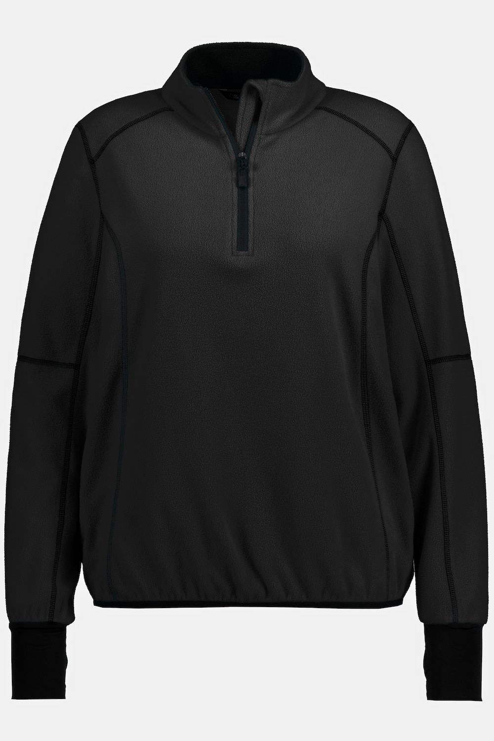 Grote Maten HYPRAR fleece sweatshirt, Dames, zwart, Maat: 58/60, Polyester, Ulla Popken Grote Maten HYPRAR fleece sweatshirt, Dames, zwart, Maat: 58/60, Polyester, Ulla Popken