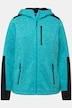 Contrast Insets Hooded Sweater Knit Fleece Jacket
