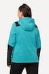 Contrast Insets Hooded Sweater Knit Fleece Jacket