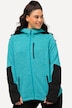 Contrast Insets Hooded Sweater Knit Fleece Jacket