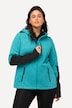 Contrast Insets Hooded Sweater Knit Fleece Jacket