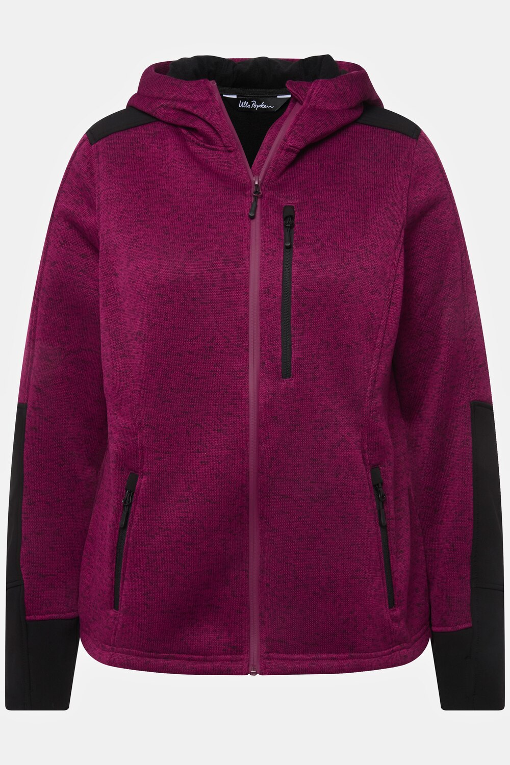 Stora storlekar Fleecejacka med reflekterande print, Dam, rosa, storlek: 46/48, Polyester, Ulla Popken