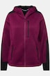Contrast Insets Hooded Sweater Knit Fleece Jacket