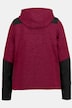 Contrast Insets Hooded Sweater Knit Fleece Jacket