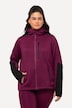 Contrast Insets Hooded Sweater Knit Fleece Jacket
