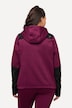 Contrast Insets Hooded Sweater Knit Fleece Jacket