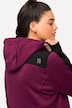 Contrast Insets Hooded Sweater Knit Fleece Jacket