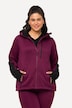 Contrast Insets Hooded Sweater Knit Fleece Jacket