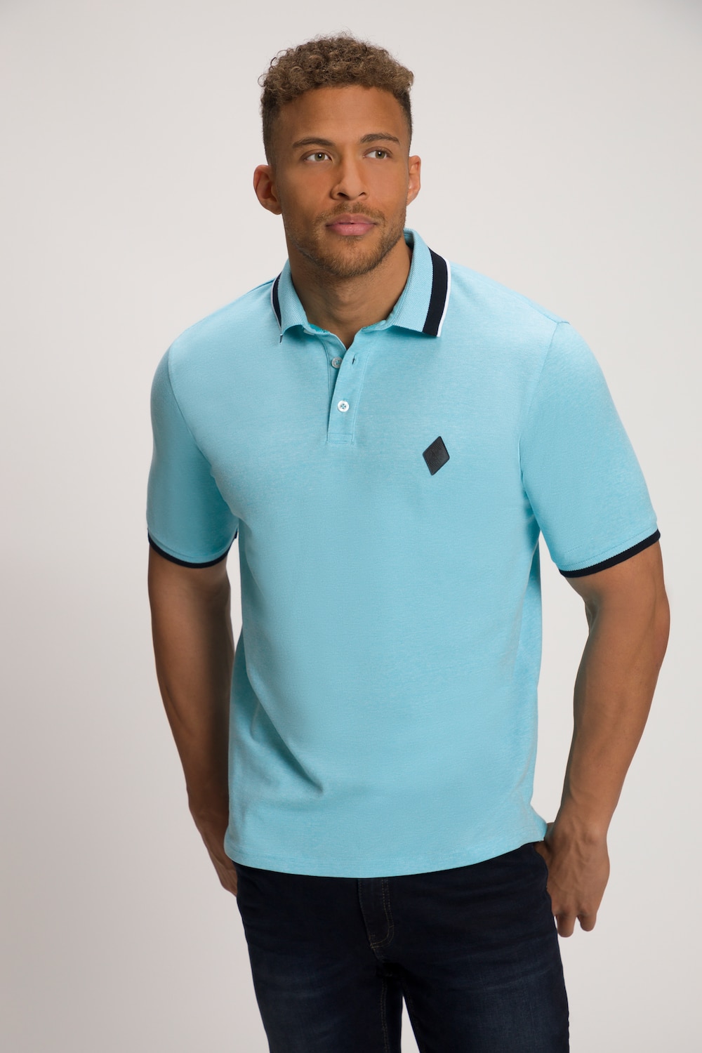 Grote Maten poloshirt, Heren, turquoise, Maat: 4XL, Katoen, JP1880