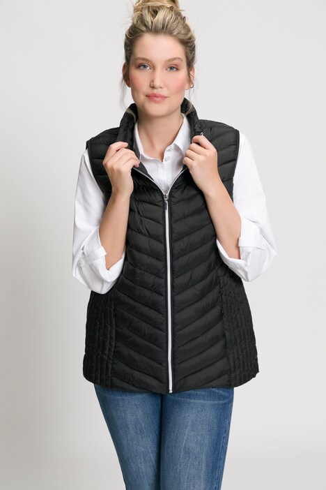 Gilet Matelassé Y2K Femme – Col Montant, Sans Manches, Avec Poches – Style Rétro Et Chaud