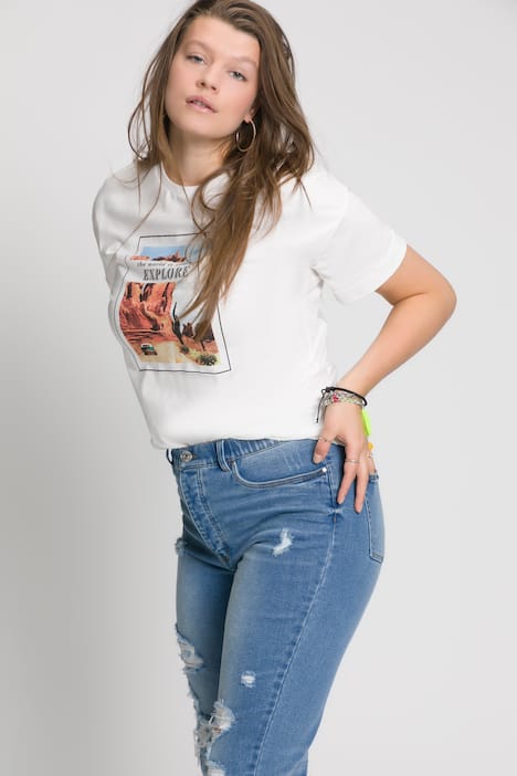 T-Shirt, oversized, Print, Rundhals, Halbarm