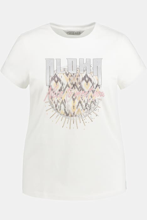 T-Shirt, Slim Fit, Ethno Motiv, Rundhalsausschnitt, Halbarm