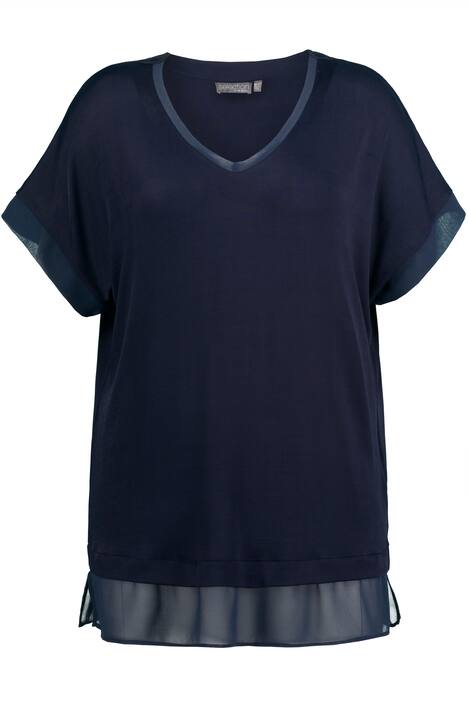 Slinky tričko, A střih, výstřih do V, krátké rukávy