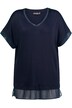 Slinky tričko, A střih, výstřih do V, krátké rukávy