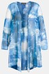 Marble Print Open Front Long Sleeve Chiffon Jacket