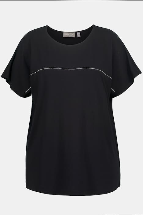 T-shirt, strasbandje, ronde hals, korte mouwen