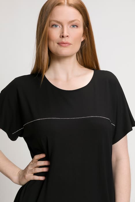 T-shirt, strasbandje, ronde hals, korte mouwen