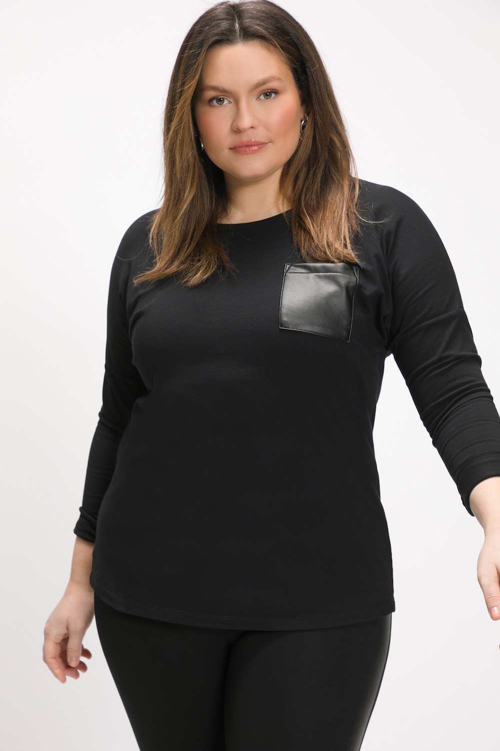 Große Größen Shirt, Damen, schwarz, Größe: 46/48, Baumwolle, Ulla Popken