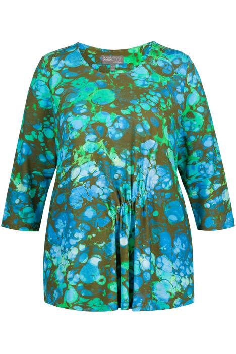 Tričko, asymetrická stuha, A střih, kulatý výstřih, 3/4 rukávy