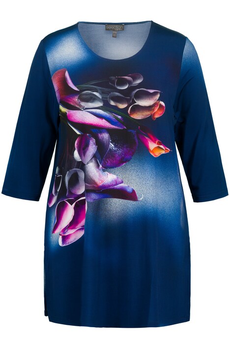 Dlouhé Slinky tričko, Calla, A střih, kulatý výstřih, 3/4 rukávy