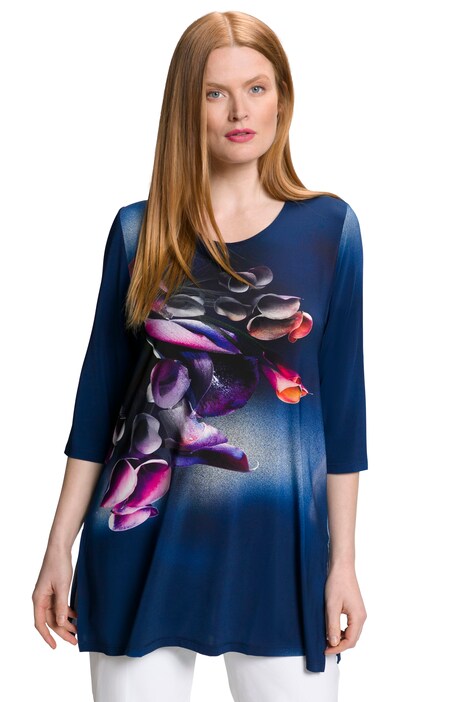 Dlouhé Slinky tričko, Calla, A střih, kulatý výstřih, 3/4 rukávy