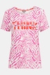 T-Shirt, Zebra Print, Statement, Rundhals, Halbarm
