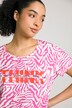 T-Shirt, Zebra Print, Statement, Rundhals, Halbarm