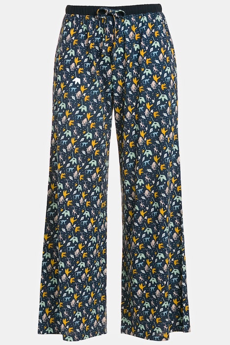 Monkey Print Wide Leg Cotton Blend Pajama Set | Pajamas | Sleepwear