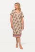 Nachthemd, bedruckt, V-Ausschnitt, Halbarm