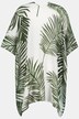Palm Leaf Open Front Pointed Hem Kimono Cover-Up