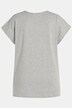 Button-Tab Sleeve Detail Round Neck Oversized Fit Tee