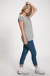 Button-Tab Sleeve Detail Round Neck Oversized Fit Tee