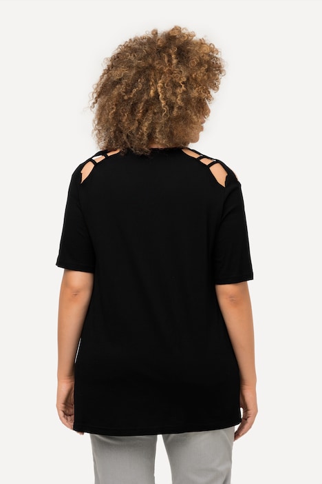 Strappy Cold Shoulder A-line Fit Tee | T-Shirts | Knit Tops & Tees