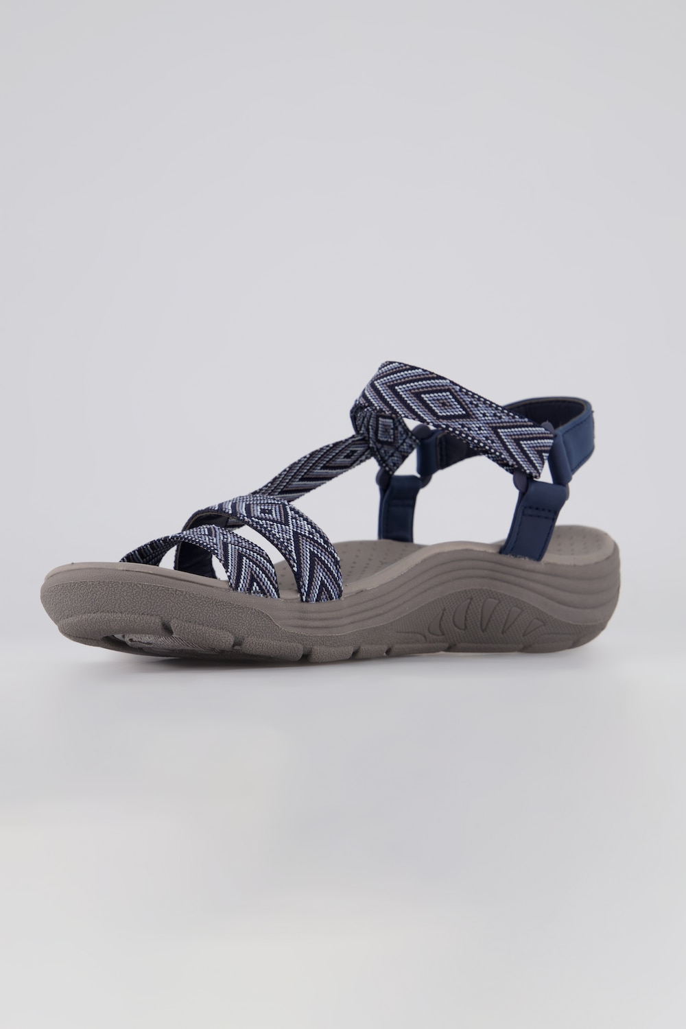 Plus Size Decorative Foot Strap Trekking Sandals, Woman, blue, size: 5, synthetic fibers/leather, Ulla Popken