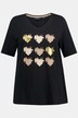 T-Shirt, Herzen, Classic, V-Ausschnitt, Halbarm