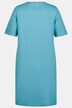 Check Inset Round Neck Short Sleeve Cotton Knit Nightgown