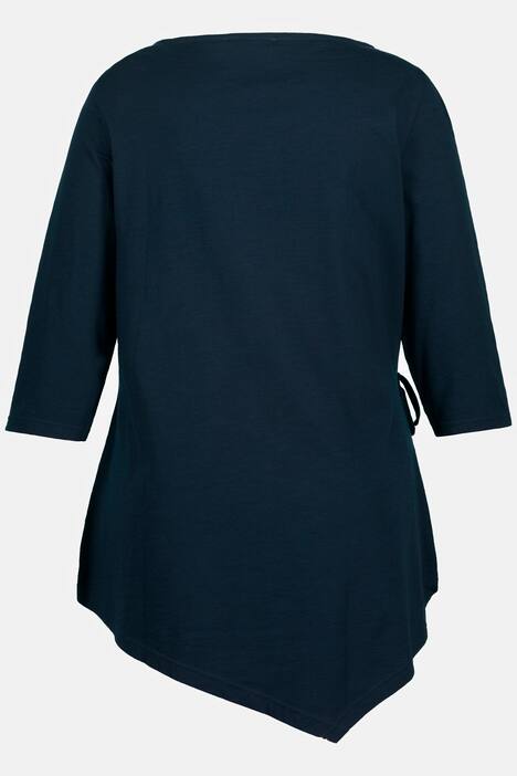 Camiseta, cuello barco, mangas 3/4, algodón orgánico