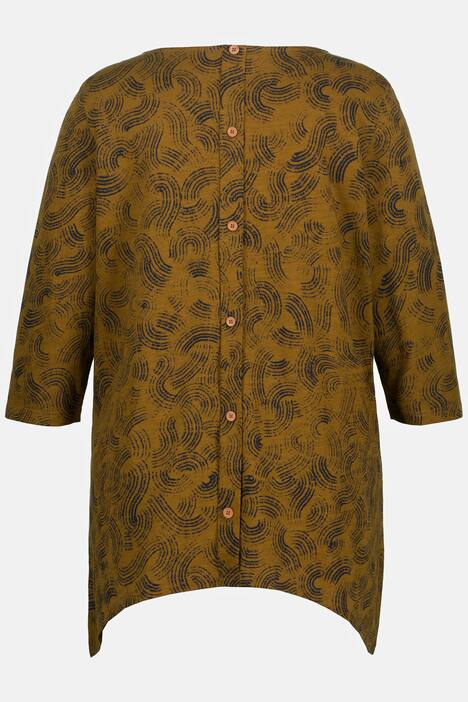 Shirt, Oversized, Rundhals, 3/4-Arm, Biobaumwolle