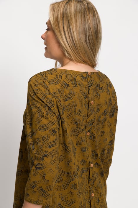 Shirt, Oversized, Rundhals, 3/4-Arm, Biobaumwolle