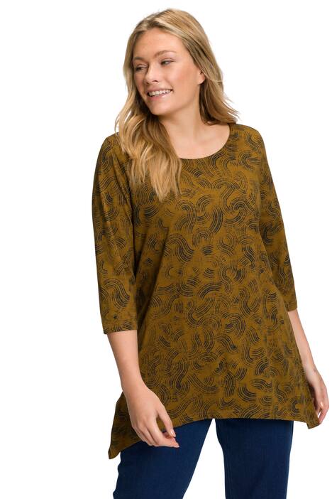 Tričko, oversize, kulatý výstřih, 3/4 rukávy, biobavlna