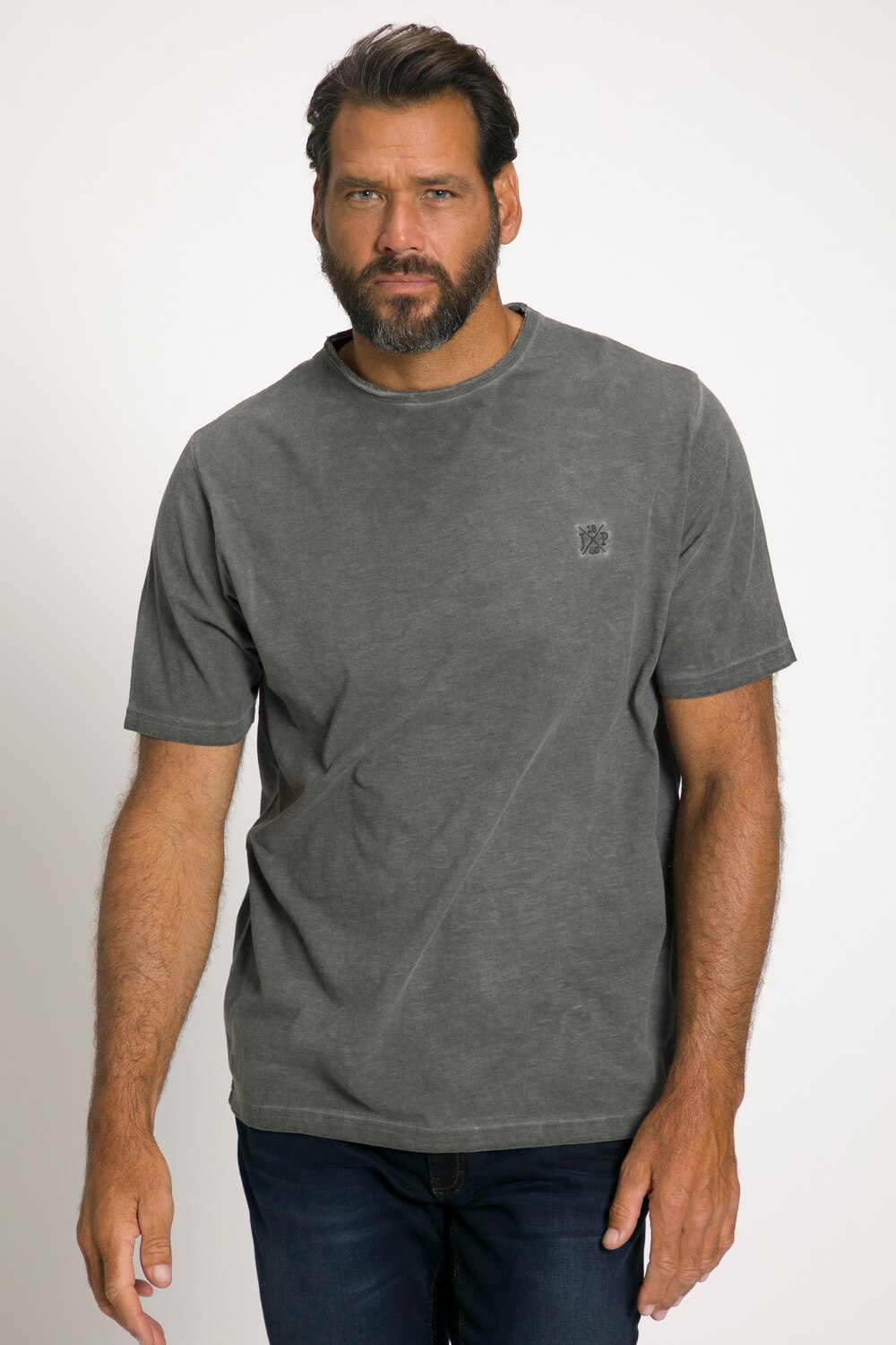 Grote Maten T-shirt, Heren, grijs, Maat: 5XL, Katoen, JP1880