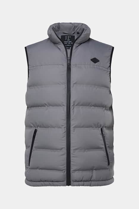 JP1880 doorgestikte bodywarmer, outdoor, opstaande kraag, rits, tot 8XL