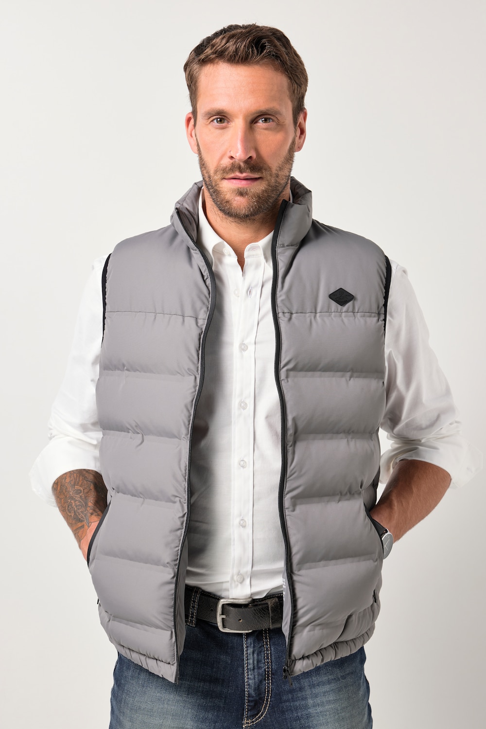 JP1880 Steppweste, Outdoor, Stehkragen, Zipper, bis 8 XL