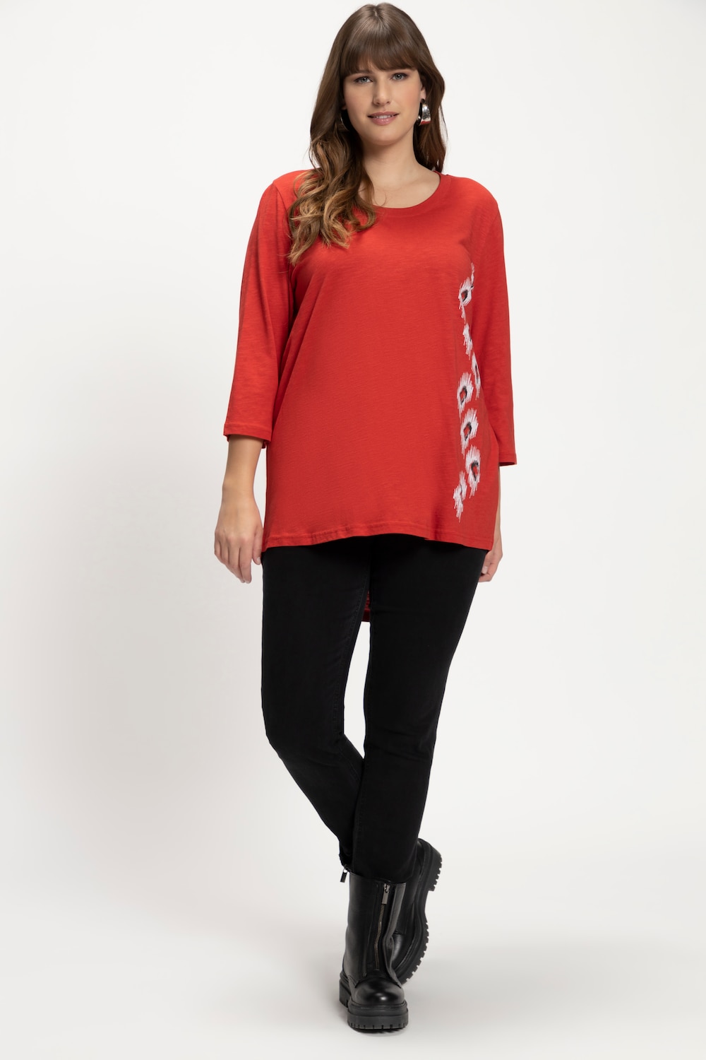 Grote Maten shirt, Dames, rood, Maat: 42/44, Katoen/Synthetische vezels, Ulla Popken