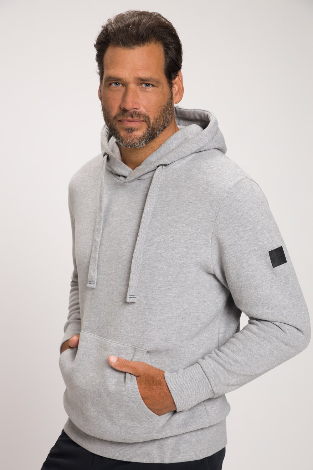 Stora storlekar Hoodie, Her, grå, storlek: XL, Bomull/Viskos, JAY-PI