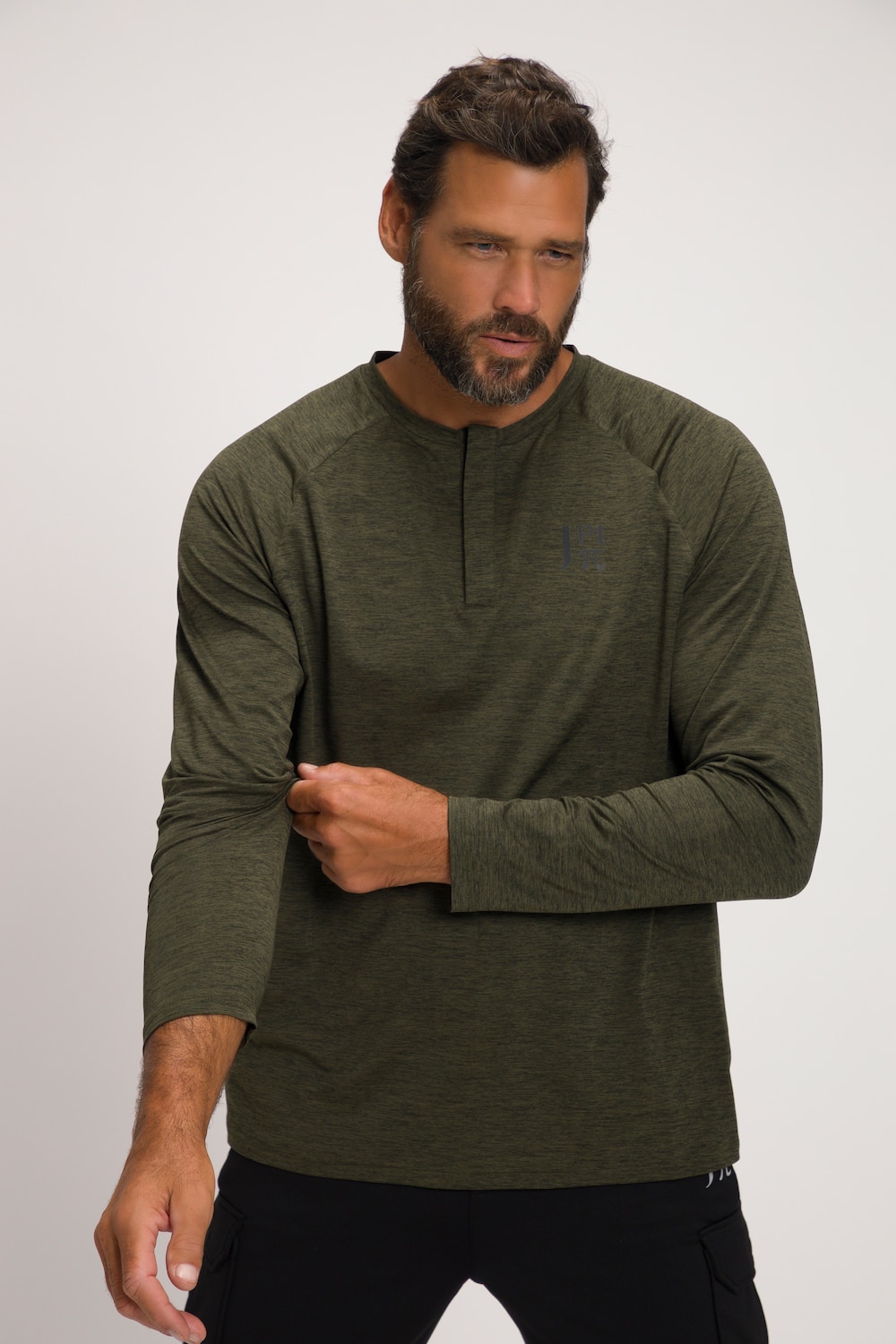 Grote Maten JAY-PI functionele henley FLEXNAMIC®male, bruin, Maat: XL, Polyester/Elastaan, JAY-PI