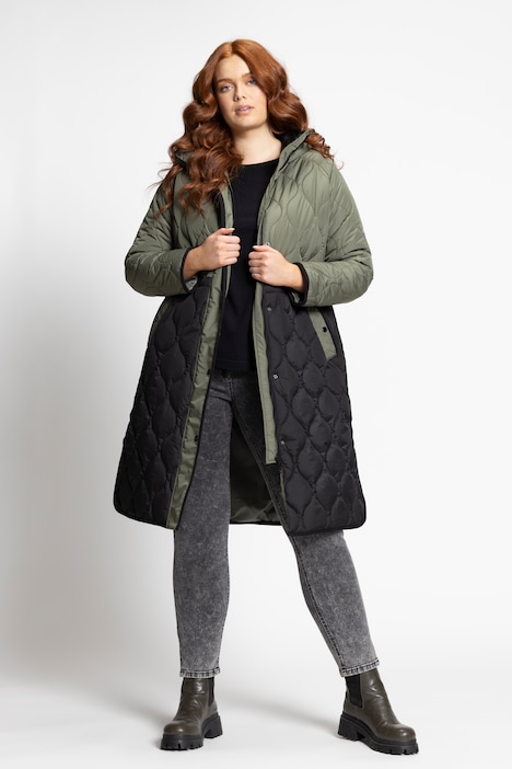  Ulla Popken Womenswear Plus Size Curvy Oversize Quilted Zip  Front Hooded Water Repellent Lined Poncho forest moss I 809896634 :  Clothing, Shoes & Jewelry