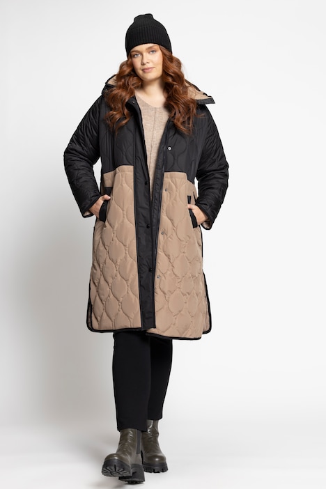 HYPRAR Colorblock Quilted Fully Lined Coat | all Coats | Coats